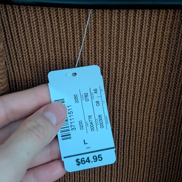 New With Tags Christopher & Banks Brown Open Front Cardigan Size Large - Picture 3 of 7